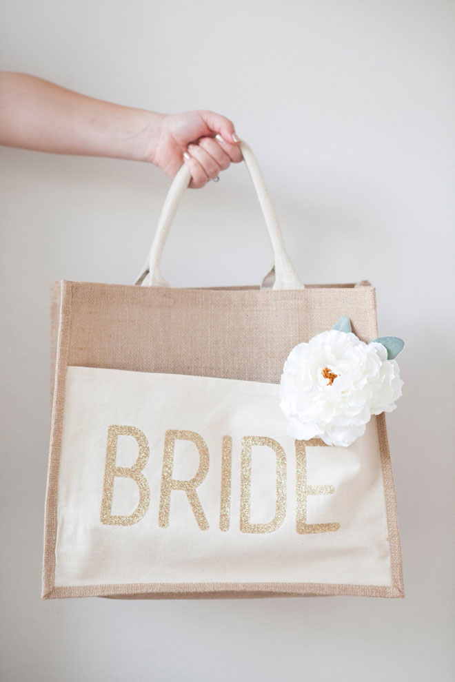 Cuttable Wedding Ideas For The Ultimate DIY Bride Glitter Iron On Tote Bag