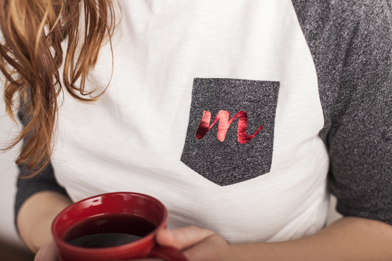For the woman who loves simple monograms. Cricut DIY T-Shirts We Love for Holiday Gifts