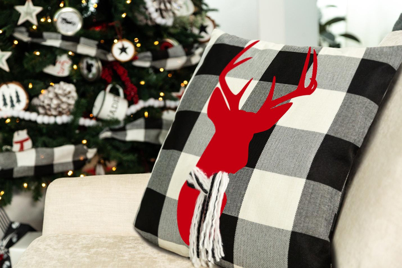 diy farmhouse decor stag deer pillow for the holidays