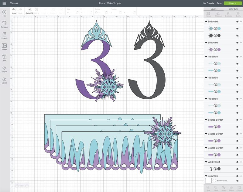 Frozen Cake Topper Cricut