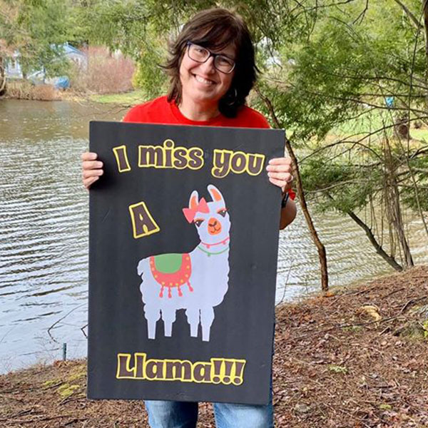 Why we appreciate teachers llama sign