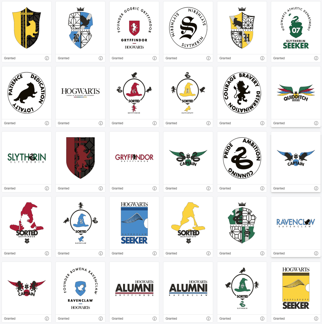 Harry Potter Hogwarts 5 stencils - Gryffindor Ravenclaw Slytherin