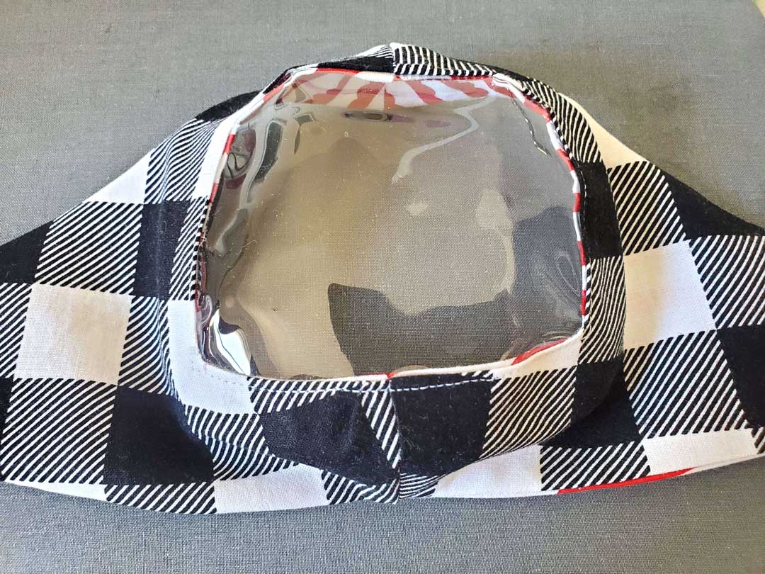 Assembling a face mask with vinyl window