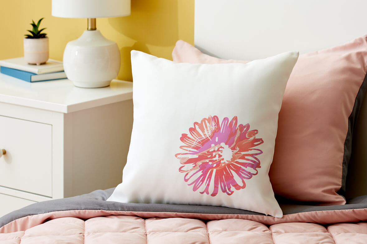 Customized permanent home decorative pillow using Infusible Ink