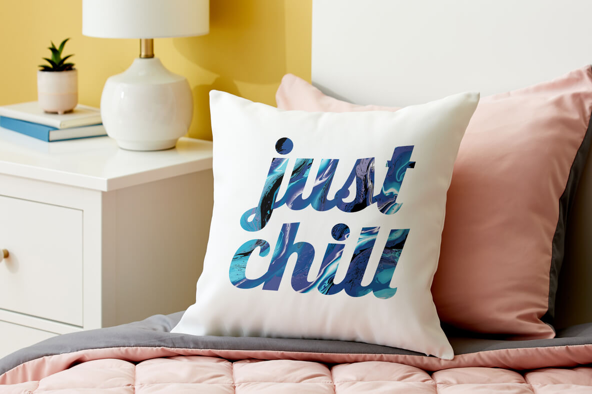 Customized decorative pillow in teenage girl's room