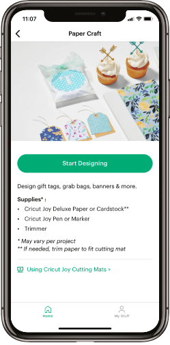 Cricut Joy app paper craft feature