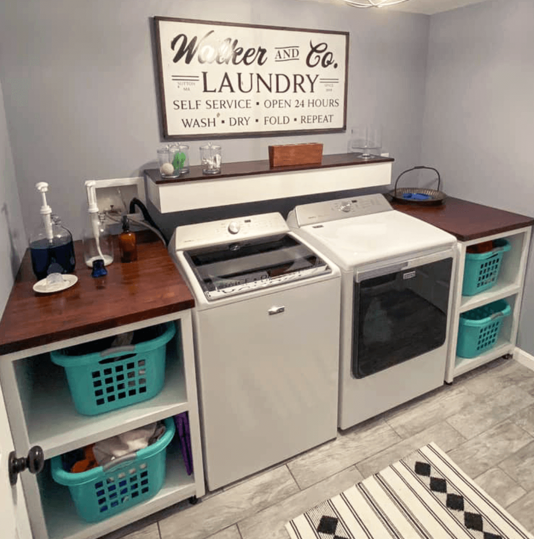 Custom laundry room sign with vinyl