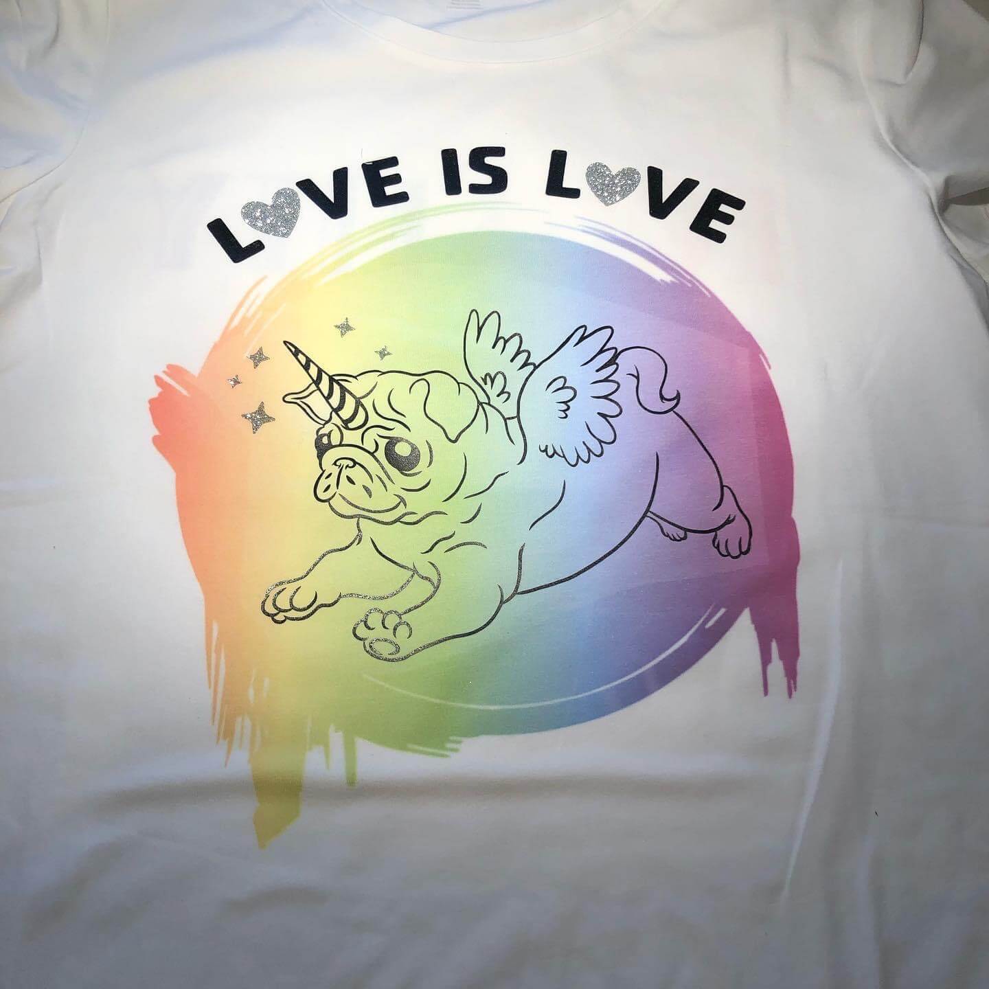 Love is Love Pride shirt using Cricut Infusible Ink