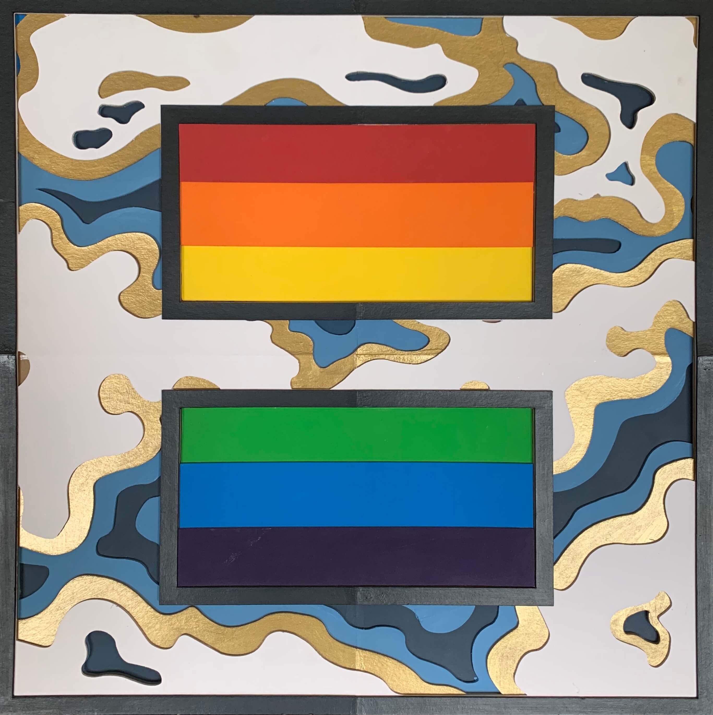 Topographical Pride flag made by Taegon Ludwig with Cricut Maker