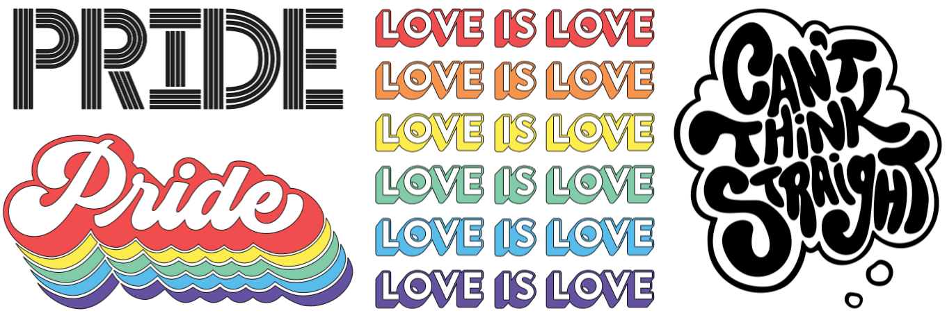 Pride imagery from the Cricut Pride image set