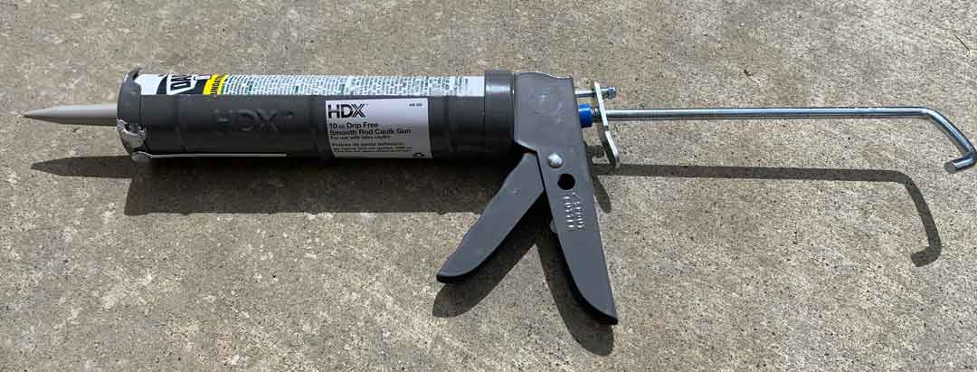 concrete filler in a caulk gun