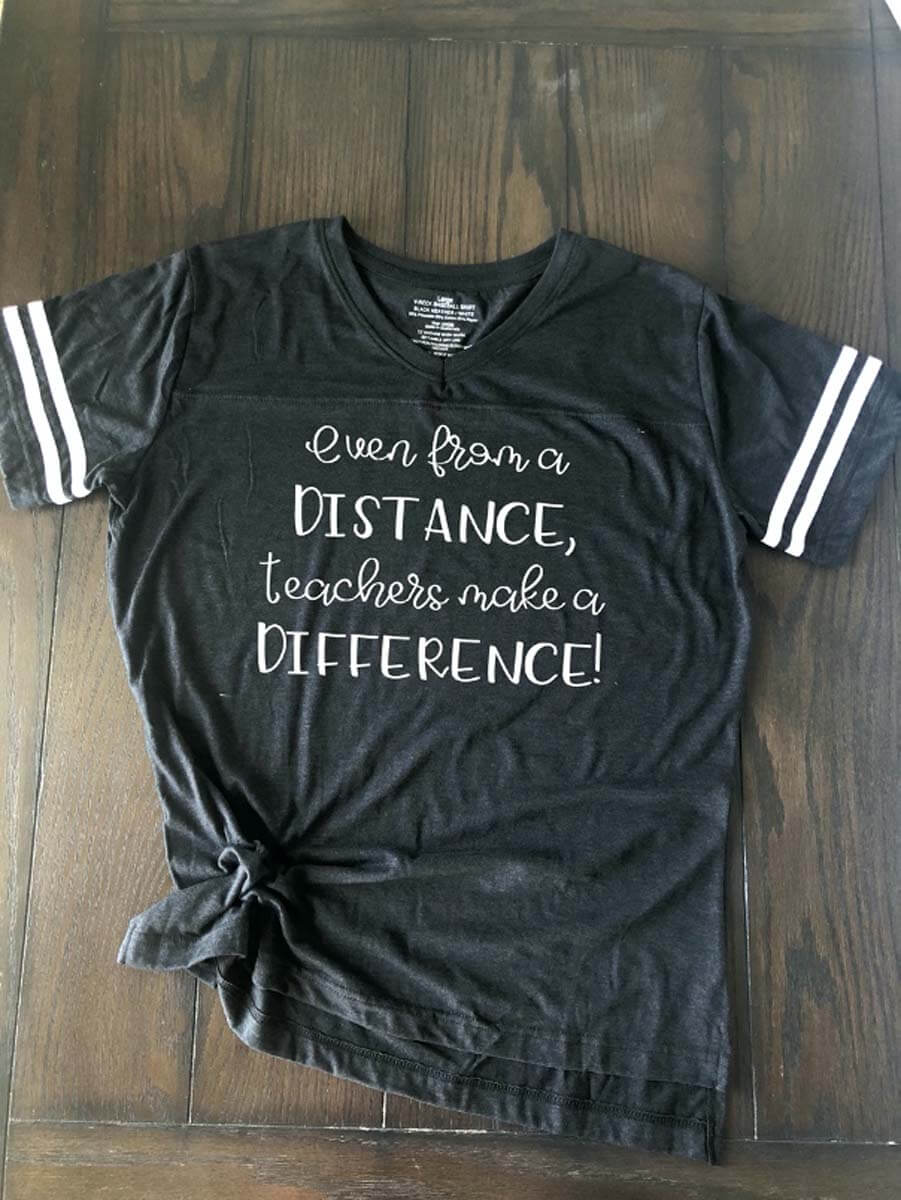 Teachers Make a Difference T-shirt for back-to-school from Cricut Design Space