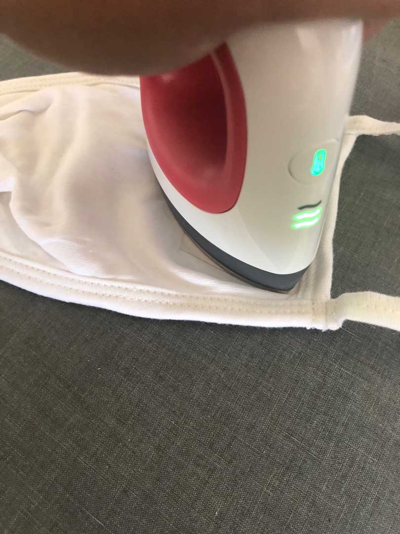 Pressing a Smart Iron-on design for face mask