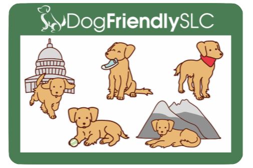 Dog Friendly SLC sticker sheet