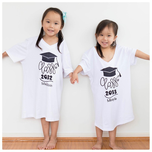 graduating class of tees using Cricut Infusible Ink