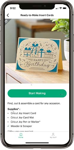 Cricut Joy app Insert Card feature