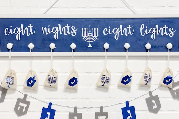 Hanukkah banner created with Cricut machine