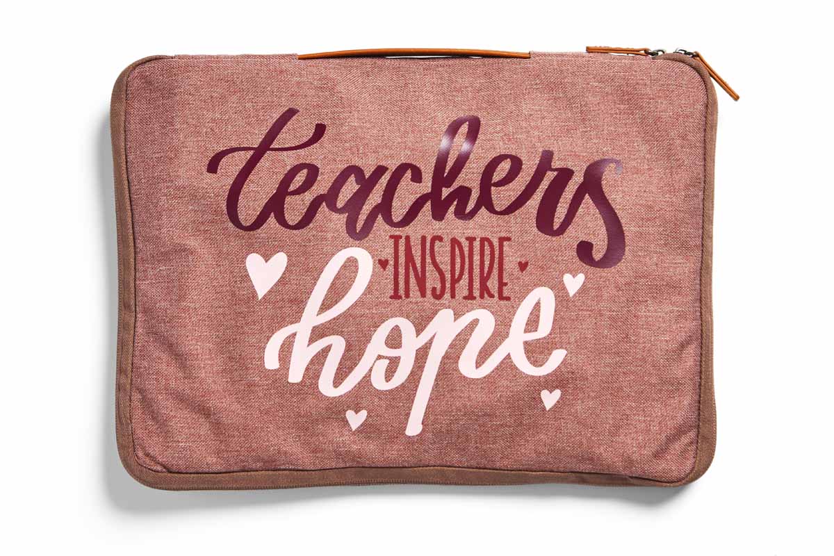 Laptop for teachers with the phrase, "Teachers Inspire Hope."