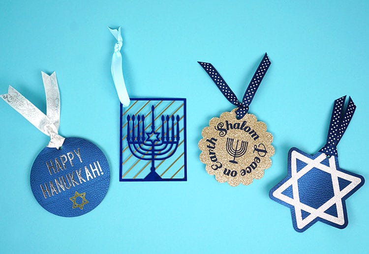 Hanukkah gift tags created with Cricut machine
