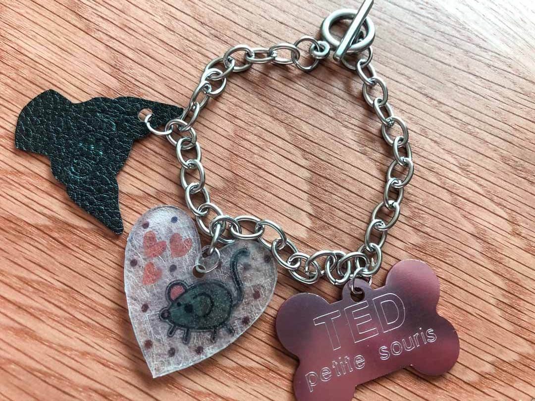 Cricut Maker charm bracelet with personalized charms