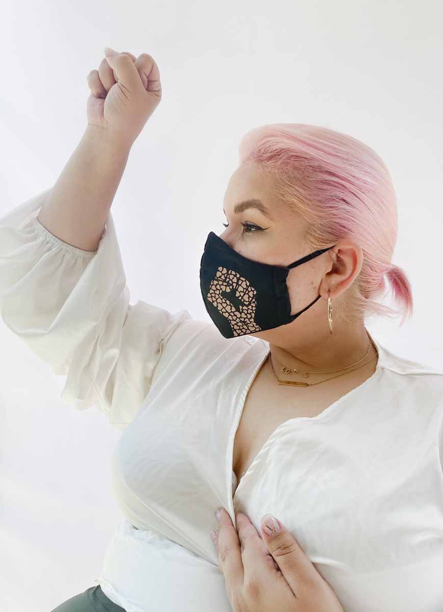 Ashley Nell Tipton - Fists with hearts face mask