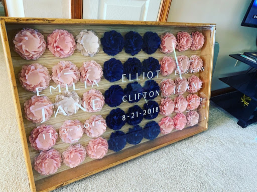 Paper flower shadow box