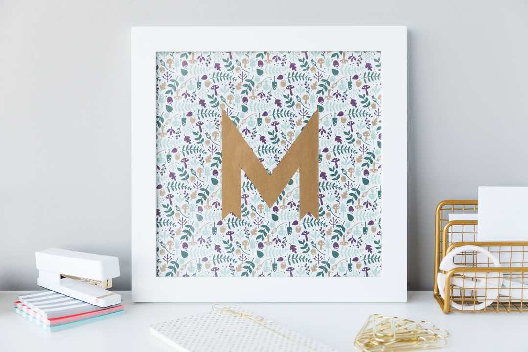 Cricut projects, monogramed M wall art