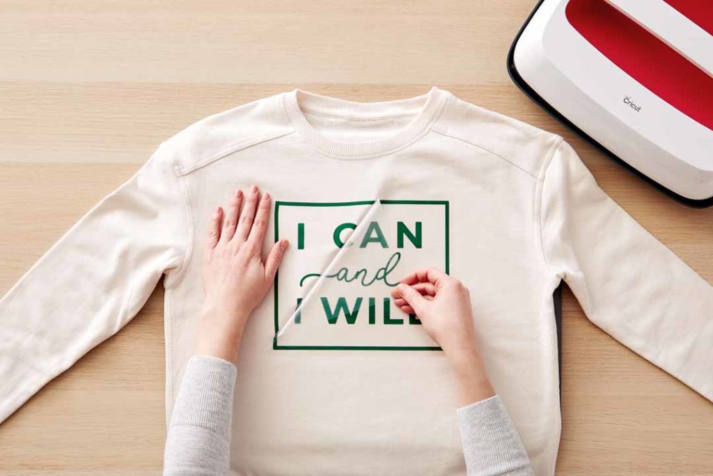"I Can I Will" iron-on shirt with Cricut