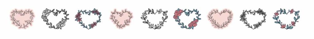 Cricut Access image set: Heart Flower Wreaths