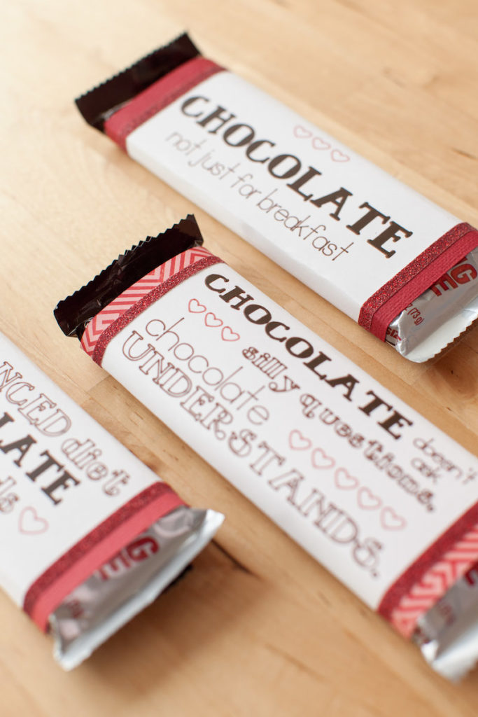 Chocolate bars with personalized wraps