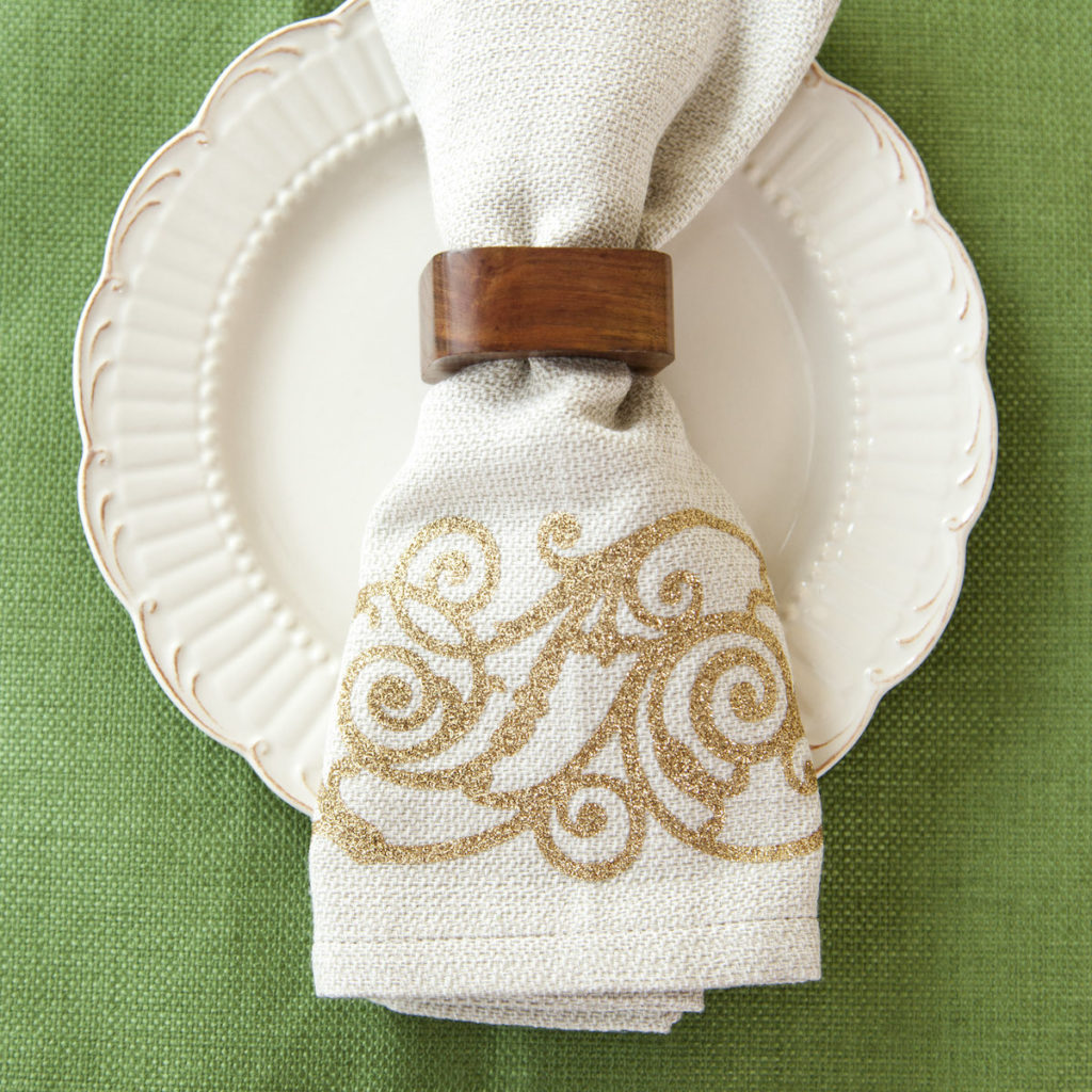 Napkin with wood ring