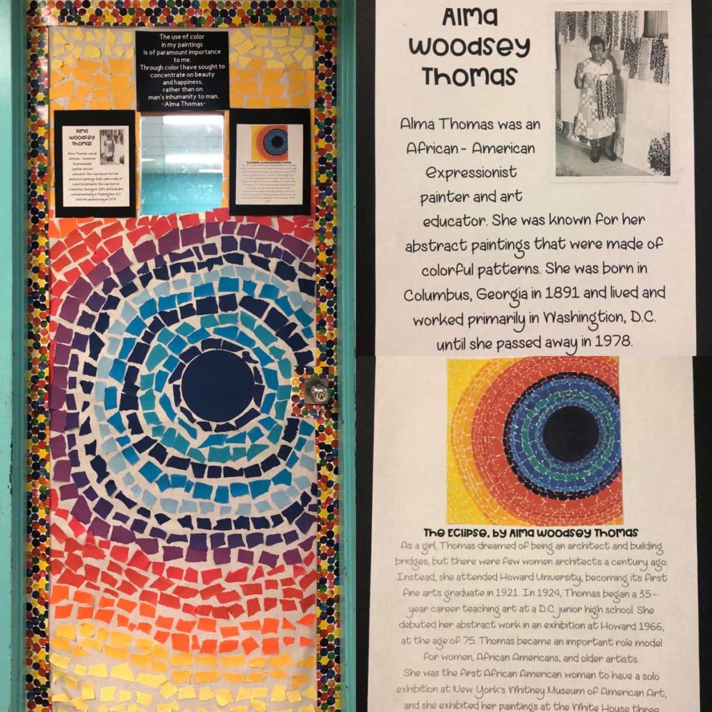 Rachel Petrucelli - Alma Thomas classroom door for Black History Month