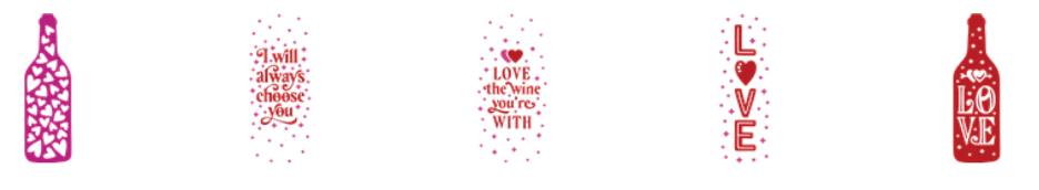 Valentine's gift ideas with Cricut Access Images - Wine Totes Love