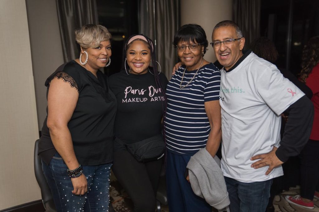 Karen Baxter at Black Girls Craft event with her family and Cricut CEO Ashish Arora
