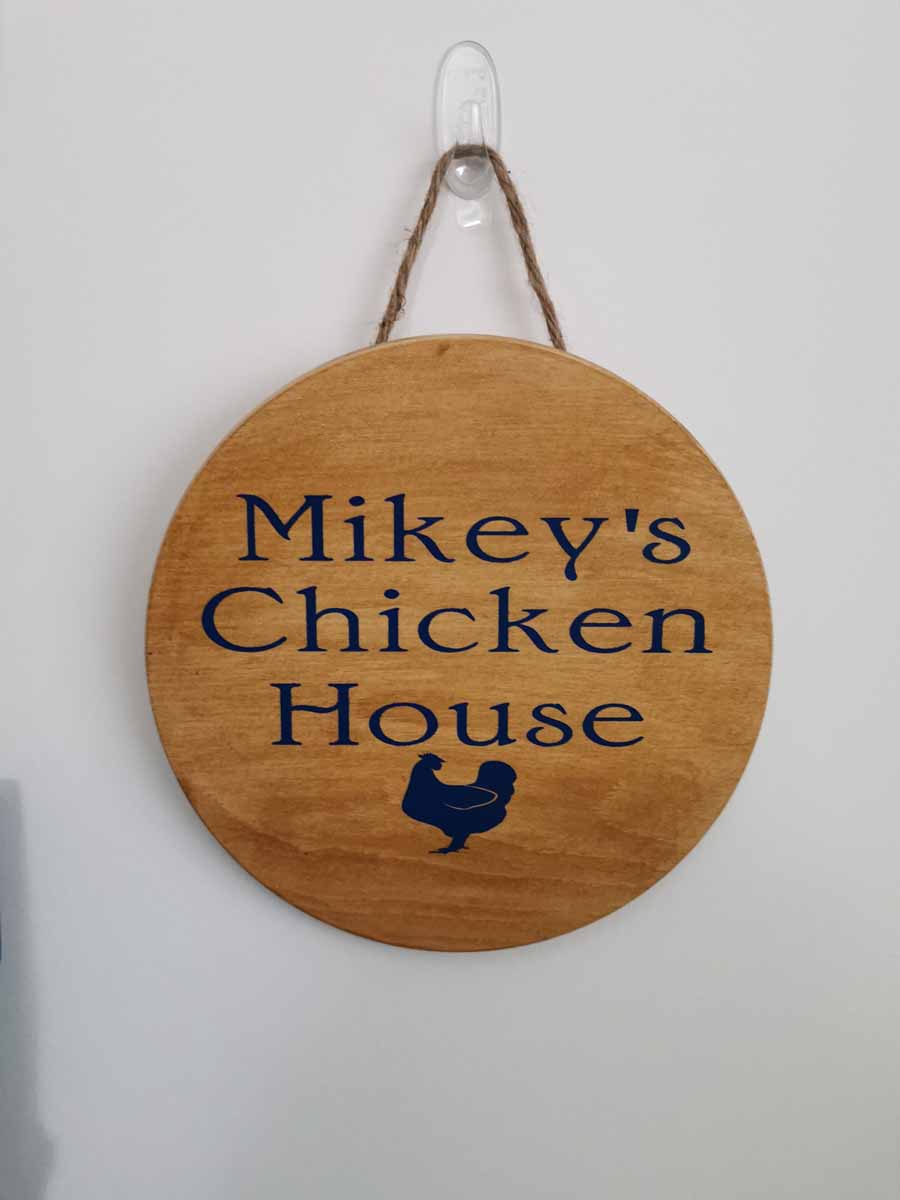 Lisa Johns - Mickey's Chicken House wood round sign