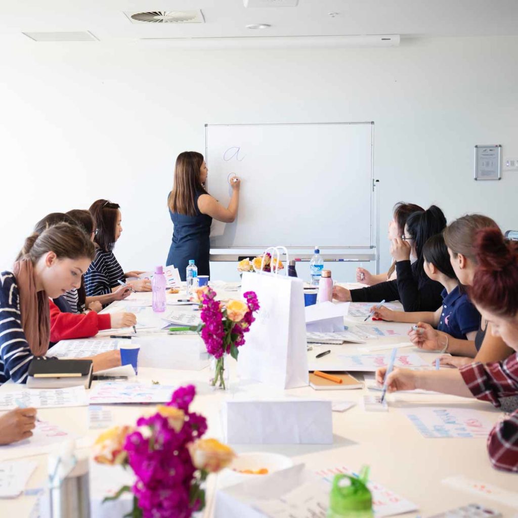 Liz Tu teaching a crafting class
