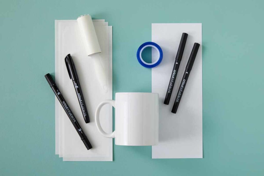 Cricut Mug Press - supplies needed for drawn mug project