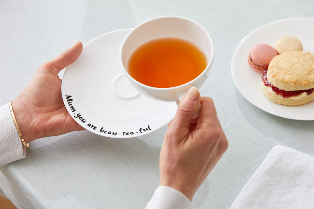 "Mum, you are 'beau-tea-ful'" teacup and saucer