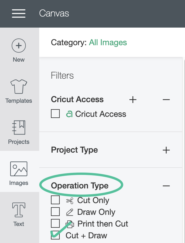 Operation Type in Design Space