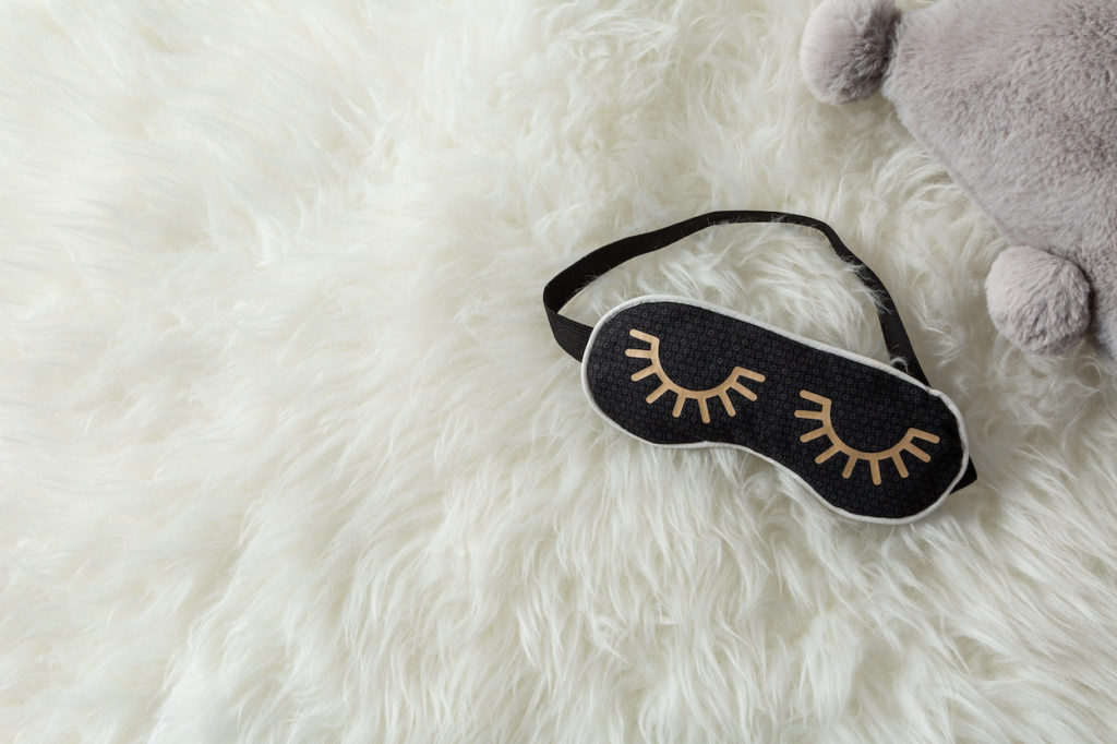 DIY new mom gift idea made with Cricut. Sleep mask with eyelashes.