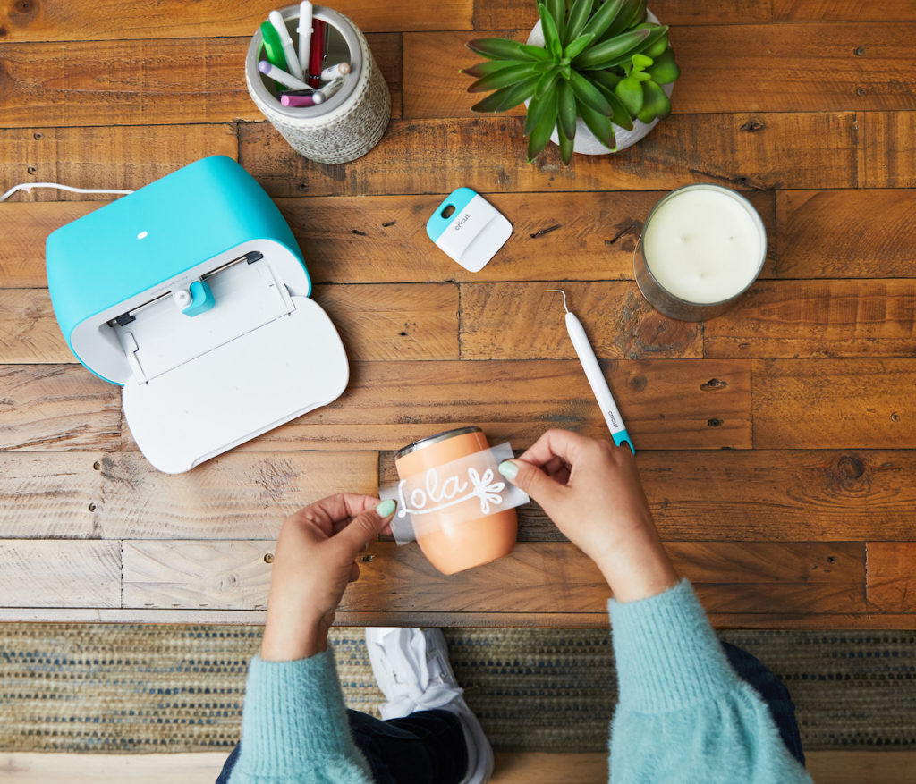 Cricut Joy and Cricut made personalized wine tumbler