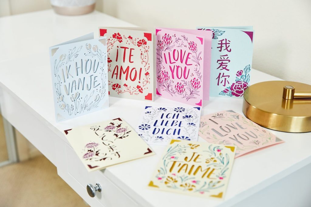 "I Love You" cards in different languages