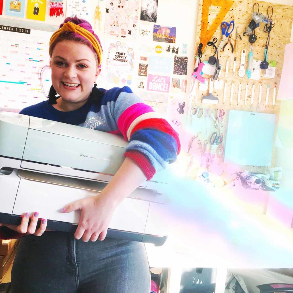 Emma Jewell with her Cricut machines