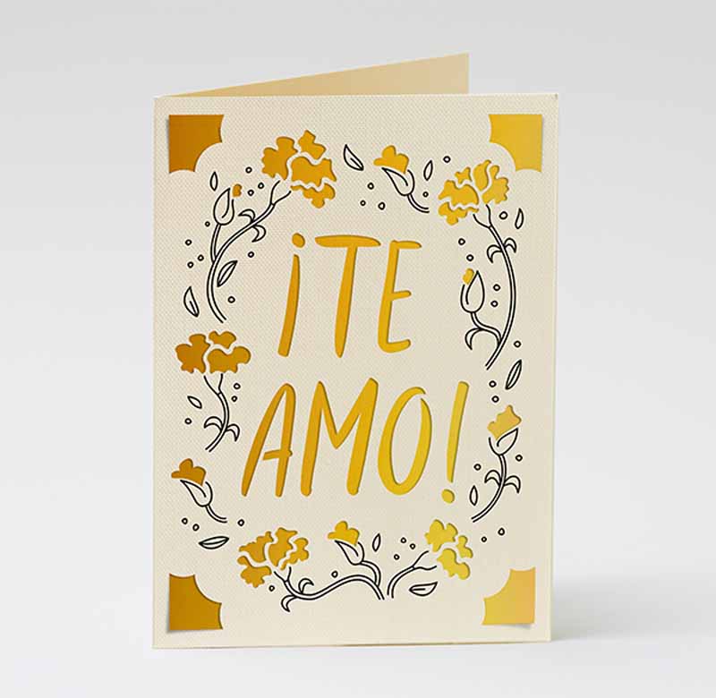 Mother's Day "I love you" card made with Cricut - Spanish