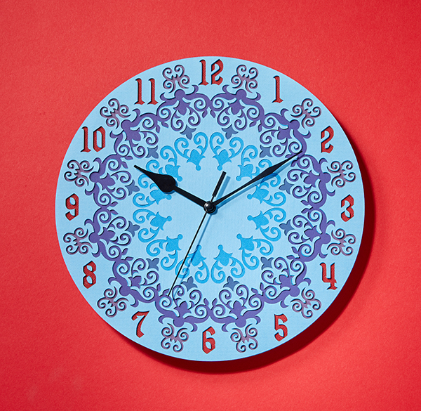 Ramadan themed clock face made with Cricut.