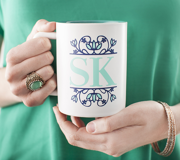 Monogrammed Personalized Coffee Cup Wraps, Coffee Cup Cozys