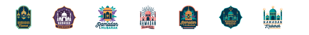 Ramadan images, icons and silhouettes. 