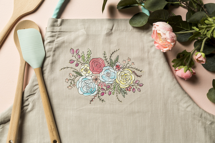 Apron with flowers