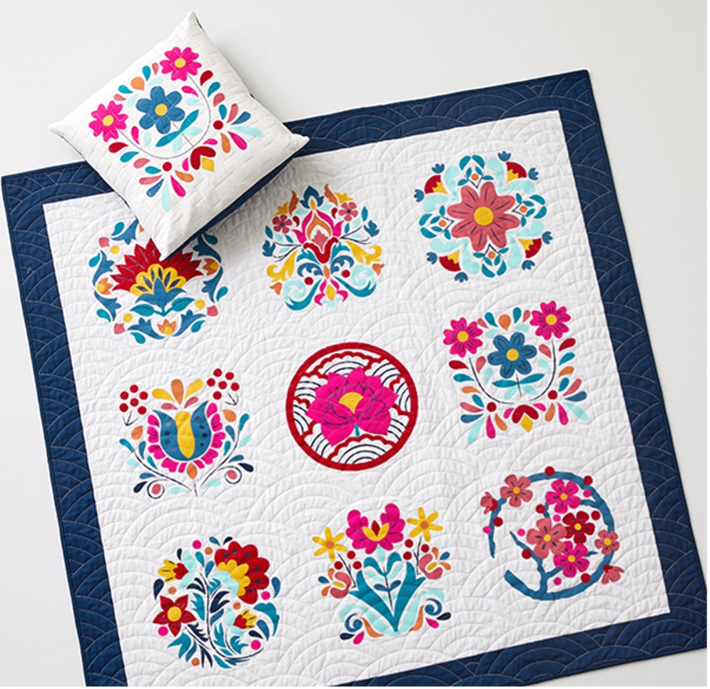 floral quilt made with Cricut Maker