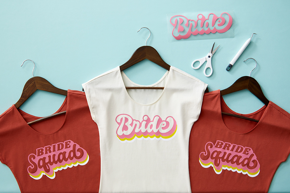 Bride Squad Shirts made with Smart Iron-on